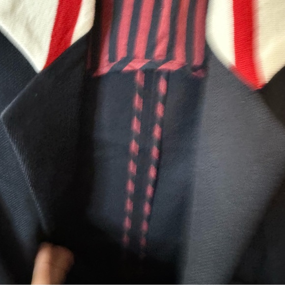 Emilio Renaldi Black Trench Coat with Red and White Details - Picture 8 of 16